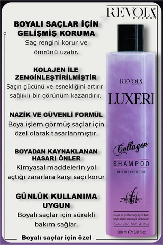 Revola Luxeri Şampuan Boyalı Saçlar İçin Koruma 500 Ml Kolajen Boyalı