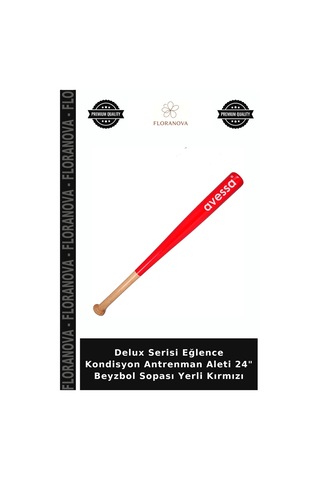 Delux Serisi Eğlence Kondisyon Antrenman Aleti 24" Beyzbol Sopası Yerli Kırmızı