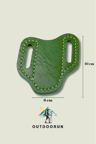 Outdoorun Haki Deri Kemer Aparatlı Kamp Çakı Kılıfı