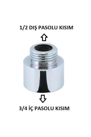 1/2-3/4 Bas Uzatması Metal Banyo Batarya Duş Hortumu Adaptörü