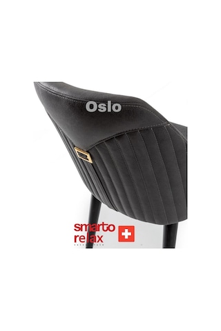 Smarto Relax Oslo 2'li Yemek Masası Sandalye Seti - Ahşap Ayaklı, Siyah Kumaş Gri