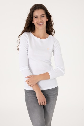 U.S. Polo Assn. Kadın Beyaz Slim Bisiklet Yaka Basic Sweatshırt 50315419-VR013