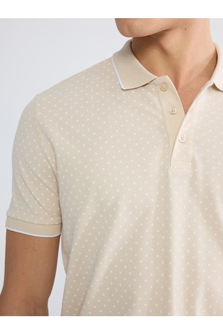 Lcwaıkıkı Classic Bej Polo Yaka Desenli Pike Erkek Tişört