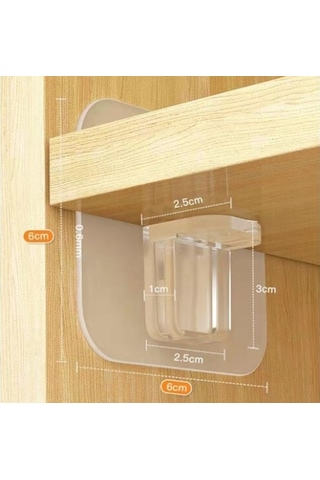 Yapışkanlı Raf Tutucu Seti 4 Adet Diğer