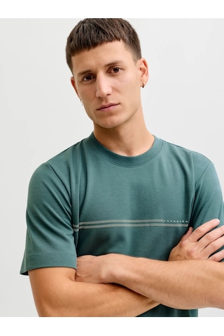 Jack & Jones Jack&jones Jcofusion Chest Brand Tee Ss Erkek T-shirt 12289936 Yeşil