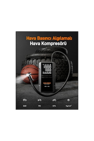 4000a Marş Yardımı, 160 Psı Kompresör 12v Akü Takviyesi 24000mah Powerbank Led Işık