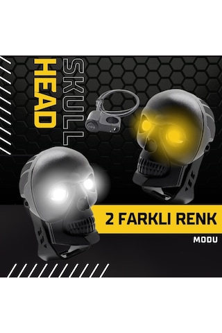 Skull Head Özel Tasarım Off Road Sis Lambası Açma Kapama Gidonlu