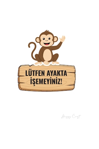 "lütfen Ayakta İşemeyiniz" Uyarılı Maymun Temalı Su Geçirmez Sticker Standart "lütfen Ayakta İşemeyiniz" Uyarılı Maymun Temalı Su Geçirmez Sticker Standart