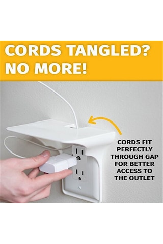 Springsun Abd Standard Duvar Tipi Telefon Şarj Soketi Rafı, Pp Malzeme, Ters Çevrilebilir Depolama Tablosu, Vidalı Montaj, Dayanıklı C Modeli Beyaz