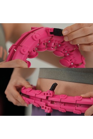 Kochler Masajlı Egzersiz Çemberi - Egzersiz Halkası - Bel Bölgesi Ayarlanabilir - Kondisyon Pembe