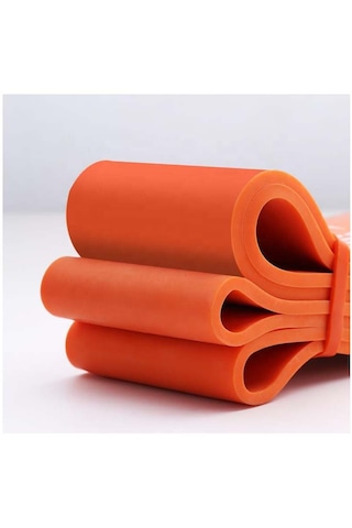208 Cm Pilates Jimnastik Lastiği Egzersiz Yoga Direnç Bandı Xx Sert - Turuncu 2080x83x0.45 Mm