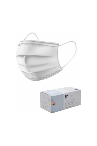 Melantis Medikal 3 Katlı Telli Meltblownlu Cerrahi Maske Beyaz 3 x 50'li