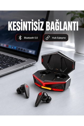 Kablosuz Bluetooth Kulaklık Led Işıklı Yeni Nesil Belirtilmemiş