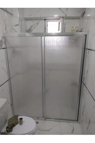 Nokta Duşakabin 110 Cm Teknesiz Plastik Mika Camlı Duşakabin Nd412 Şeffaf