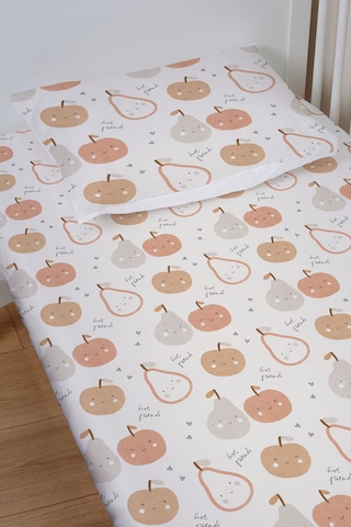 Organik Bebek Boy Lastikli Çarşaf Seti 70x130 - Minik Tatlı Meyveler