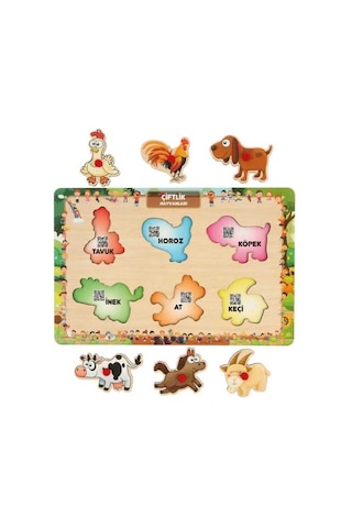 Maketçiniz Interaktif Tutmalı Puzzle Çiftlik Hayvanları