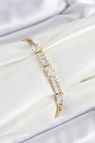 Xuping Pirinç Parçalı Su Yolu Model Gold Renk Kadın Bileklik Çok Renkli