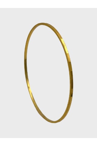 Arnes Jewelry Çelik 22 Ayar Altın Kaplama Desenli Ajda Bilezik - 1 Adet 22 Cm Ar632nes Gold