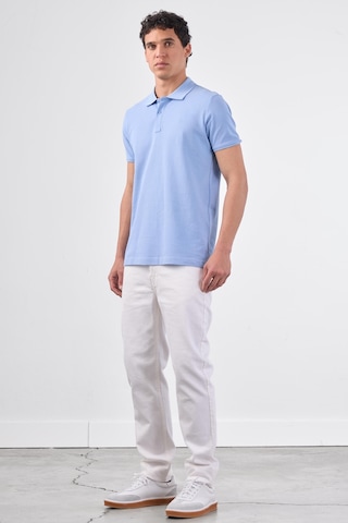 Dufy A.mavi Düz Erkek T-shirt - Slim Fit Mavi