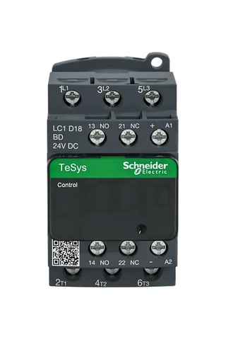 Schneider 18A 1NA+1NK 24V DC 50/60Hz 7,5kW Güç Kontaktörü