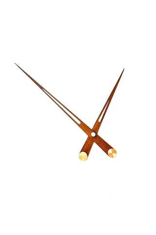 MetaQuartz Aksesuar 18 Cm Lik Ceviz Küçük Boy Akrep Yelkovan , Saniyesiz Model