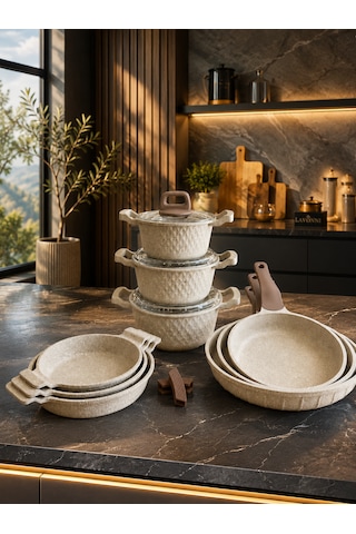 Obsidyen Prestige Mega Set 12 Parça Döküm Granit Tencere Tava Ve Sahan Seti 16-18-20 Cm Tencere 18-20-22 Cm Sahan 20-24-28 Cm Tava Cappuccino Kahverengi Obsidyen Prestige Mega Set 12 Parça Döküm Granit Tencere Tava Ve Sahan Seti 16-18-20 Cm Tencere 18-20-22 Cm Sahan 20-24-28 Cm Tava Cappuccino Kahverengi