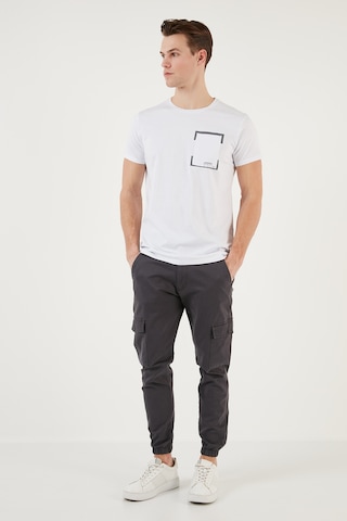 Buratti Bisiklet Yaka Pamuklu Slim Fit Erkek T Shirt 541Rework Beyaz