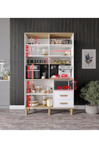 Afilli Sirius Kahve Köşesi 6 Kapaklı 2 Çekmeceli Ve Çok Amaçlı Do