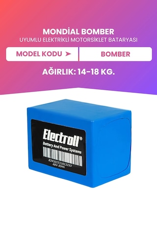 Mondial Bomber Uyumlu Batarya Maksimum Kapasite Lifepo4 48v 30ah Elektrikli Motosiklet Bataryası