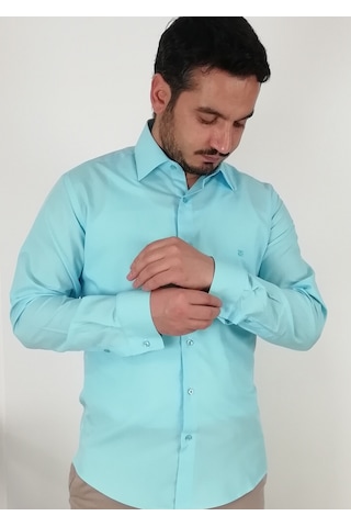 Tousus Slim Fit Turkuaz Erkek Gömlek Slm-5089-tss