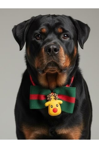 Royal Rudolph Premium Yılbaşı Köpek Papyonu Limited Edition Luxe Aksesuar Orta & Büyük Irklar İçin
