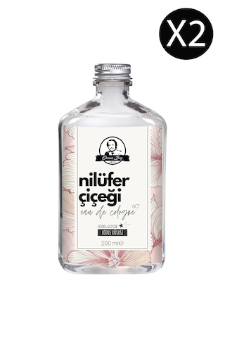 Deluxe Seri Nilüfer Çiçeği Kolonyası Parfümlü Lotus Çiçeği Kokulu Kolonya 200 Ml X 2 Cam Şişe