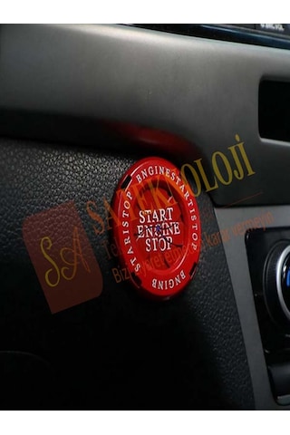 Start Stop Düğme Üzeri Aksesuar Yuvarlak Ssy-Kırmızı