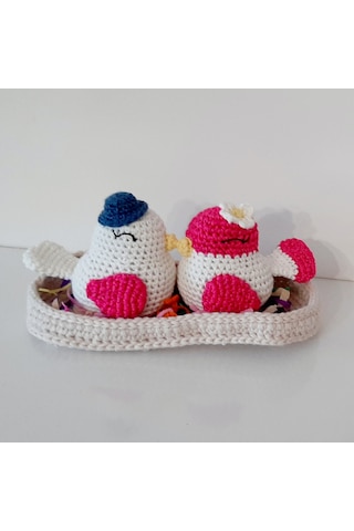 Amigurumi Örgü Oyuncak Sevgili Kuşlar Çok Renkli