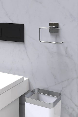 Karteya Yapışkanlı Gümüş Tuvalet Kağıdı Tutacağı/tuvalet Wc Kağıtlık Gümüş