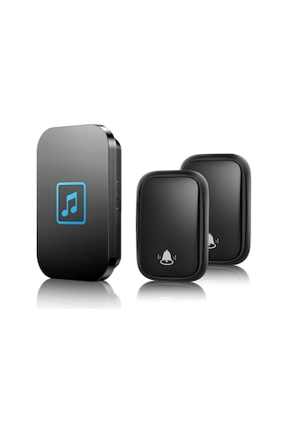 Cacazi 2 Buton 1 Alıcı Pil Gerektirmeyen Kablosuz Led Kapı Zili