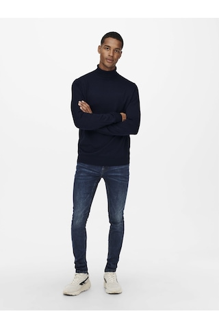 Only & Sons Erkek Mevsimlik Boğazlı Kazak - 22020879 Lacivert