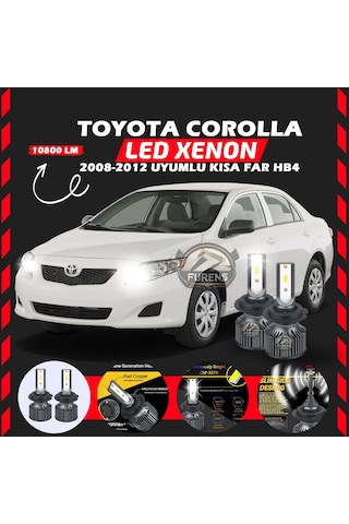 Toyota Corolla 2008-2012 Kısa Far Uyumlu Şimşek Etkili Led Xenon Premium Series Hb4