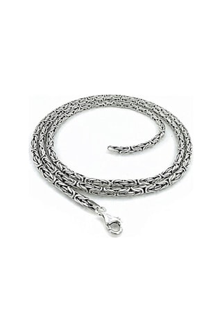 925 Ayar Gümüş Yuvarlak Kral Zincir Erkek Kolye 2,5 Mm Kalınlık