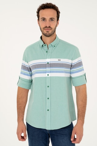 U.s. Polo Assn. Erkek Yeşil Gömlek Desenli 50288373-vr054 Yeşil