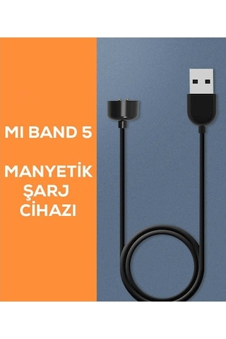 Xiaomi Mi Band 5 Zore Usb Şarj Kablosu-Siyah