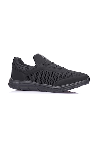Günlük Erkek Yetişkin Sneaker Büyük Numara 45-50 Spor Ayakkabı Lastik Bağcıklı Nefes Alabilen 110 Siyah - Siyah
