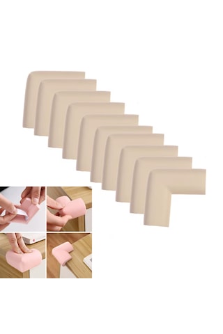 Microcase 3m Yapıştırmalı Sünger Bebek Ve Çocuk Köşe Kenar Koruyucu 10in1 Set - Al5235 Bej