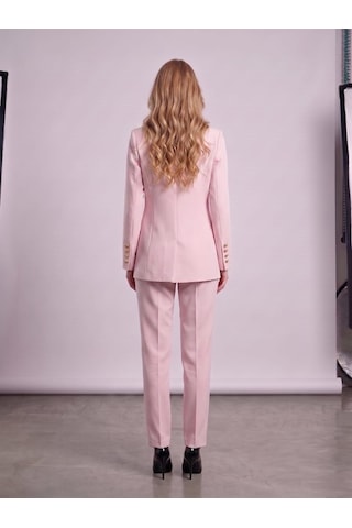 Prenses Kadın Regular Kesim Blazer Ceket Pantolon Takım Modern Trend Zamansız Pembe