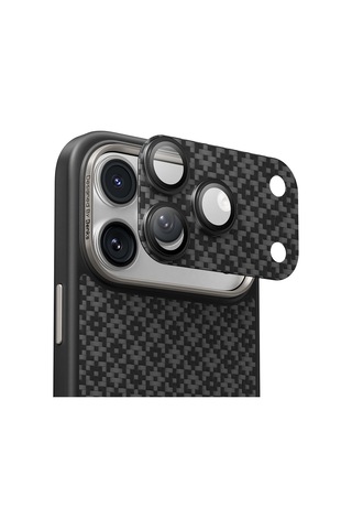 Apple Uyumlu   iPhone 17 Pro Benks Armorwarrior Armorgrid Serisi Kevlar Kamera Lens Koruyucu Siyah