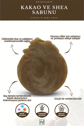 Nkare Kakao Ve Sha Sabunu 100 Gr --cocoa&shea Soap