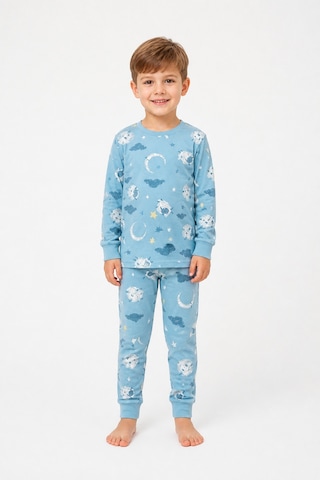 Eray Alp Kids Erkek Çocuk Pijama Takımı Rahat Uyku Takımı Mavi