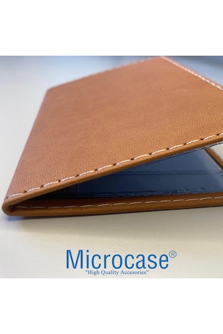 Microcase Suni Deri Oto Ruhsat Kabı Kılıfı Ruhsatlık - Al5037 Taba