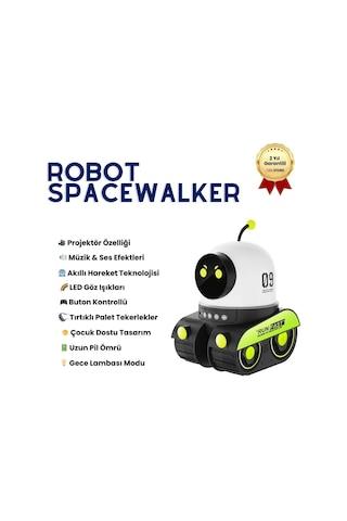 Robot Spacewalker Akıllı Yürüyen Işıklı Müzikli Oyuncak Robot, Hareketli Kollar, Ses Efektleri, Çocuk Eğitim Ve Eğlence Robotu Hzlstore-1476