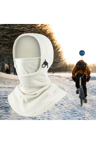 Suntek Kış Balaclava Termal Sıcak Başlık Yürüyüş Beyaz Beyaz